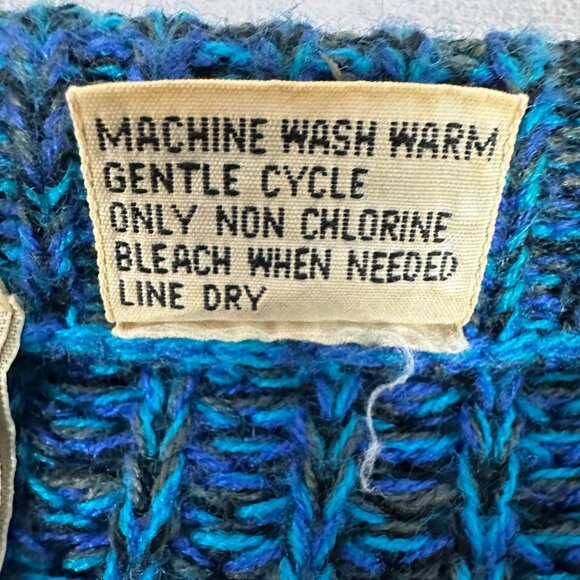 Ivy Club Mens Striped Sweater Big 2X Blue Black Crewneck Long Sleeve Knit - Picture 4 of 9